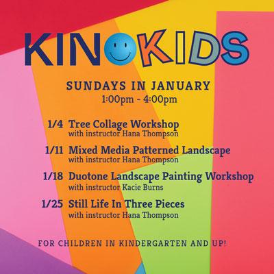 KinoKids - Tree Collage Workshop with instructor Hana Thompson