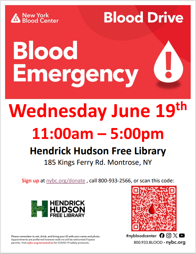 Blood Emergency -- Blood Drive June 19th